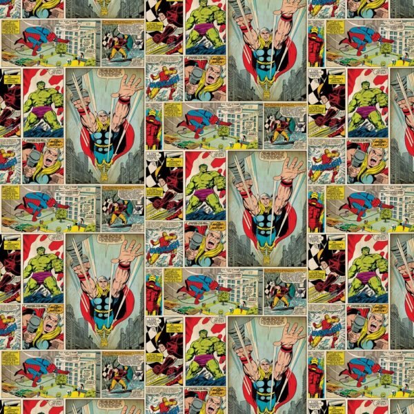 PAPIER PEINT KIDS EPUISE MARVEL COMIC STRIP 70264