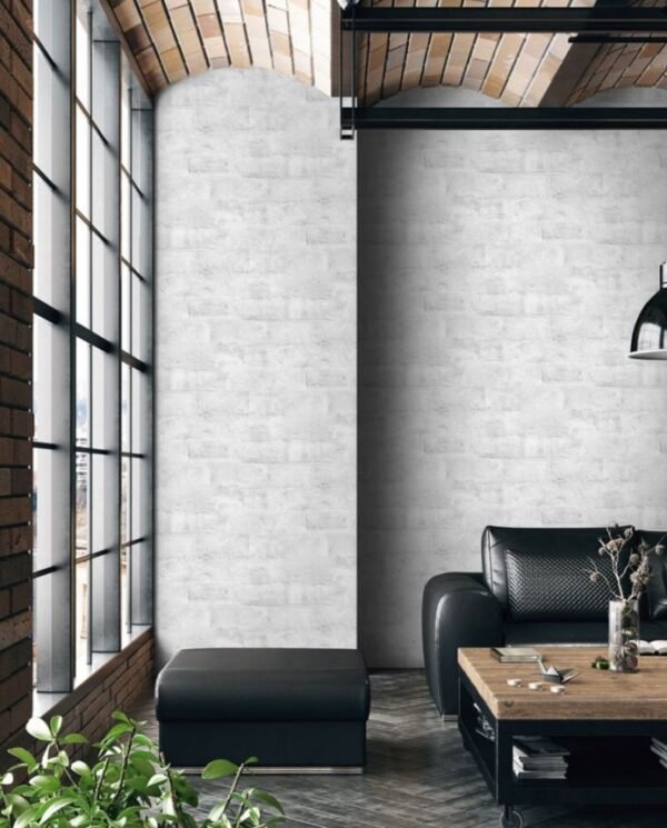 WALLPAPER PAPIER WHITE BRICK WALL 102835 – Image 3