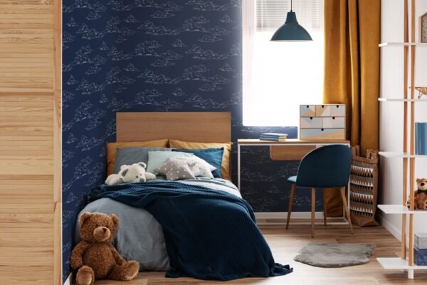 WALLPAPER PAPIER VINTAGE CLOUD NAVY 108545 – Image 2