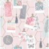 WALLPAPER PAPIER CLIP FRAMES PINK 108137
