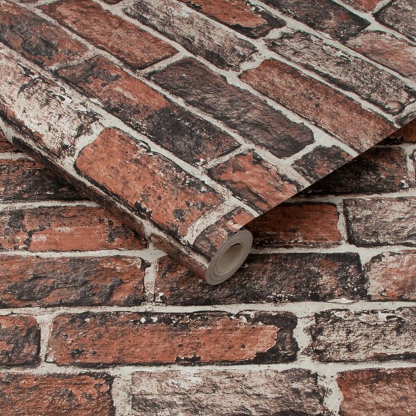 WALLPAPER PAPIER FRESCO RED BRICK WALL 102834