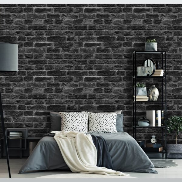WALLPAPER PAPIER HOUSSE BRICK CHARCOAL 107980 – Image 2