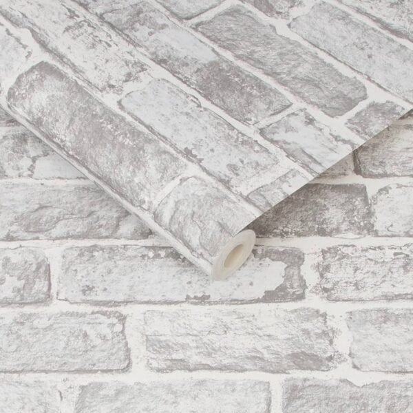 WALLPAPER PAPIER WHITE BRICK WALL 102835