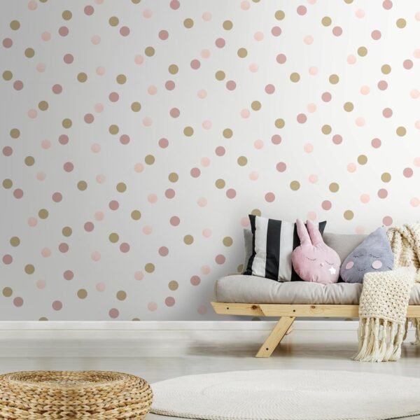 WALLPAPER PAPIER DOTTY POLKA PINK AMERICAN GOLD 108565 – Image 3