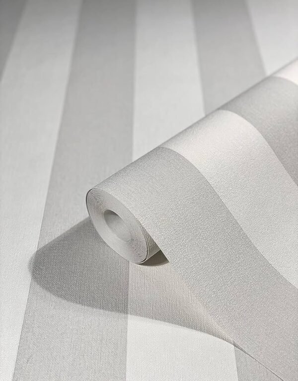 WALLPAPER PAPIER SILVER RAYURE 100100