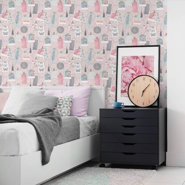 WALLPAPER PAPIER CLIP FRAMES PINK 108137 – Image 3