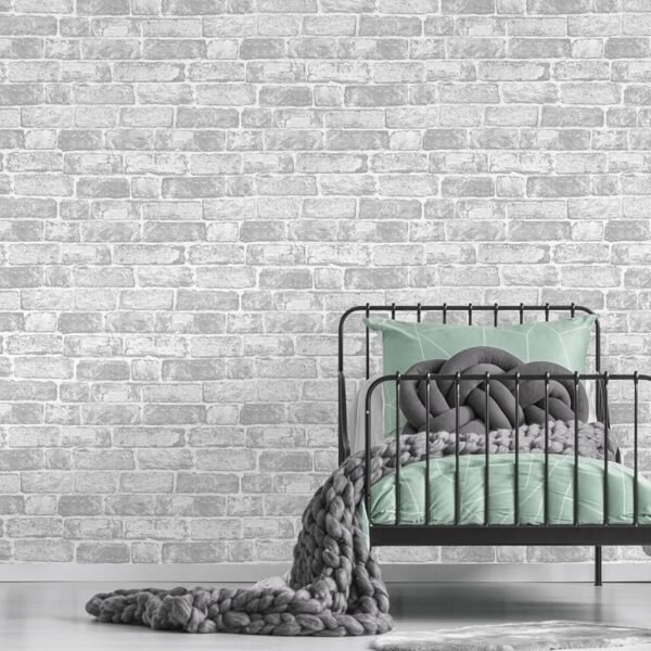 WALLPAPER PAPIER WHITE BRICK WALL 102835 – Image 2