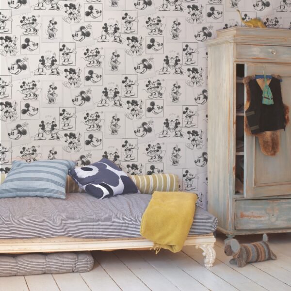 WALLPAPER PAPIER MICKEY AND MINNIE SKETCH 102712 – Image 3