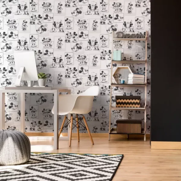 WALLPAPER PAPIER MICKEY AND MINNIE SKETCH 102712 – Image 4