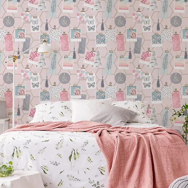 WALLPAPER PAPIER CLIP FRAMES PINK 108137 – Image 2