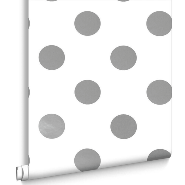 WALLPAPER PAPIER DOTTY SILVER 102508
