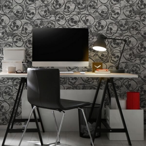 WALLPAPER PAPIER SKALL WALL GREY 108595 – Image 2